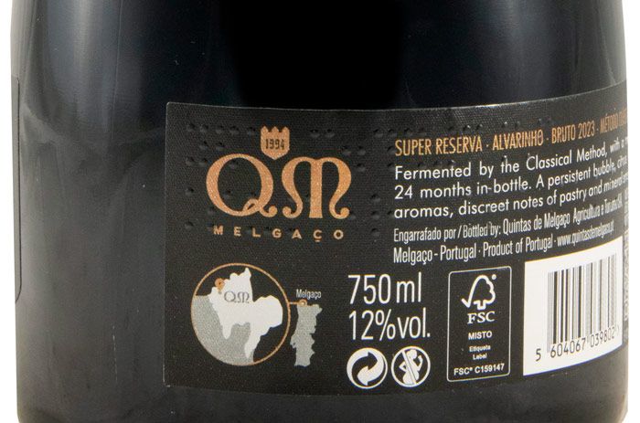 2023 Espumante Quintas de Melgaço QM Alvarinho Super Reserva Bruto