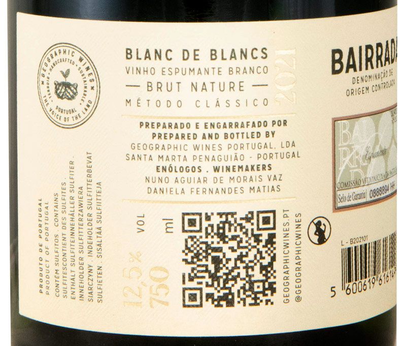 2021 Espumante La Volée Blanc de Blancs Bruto Natural
