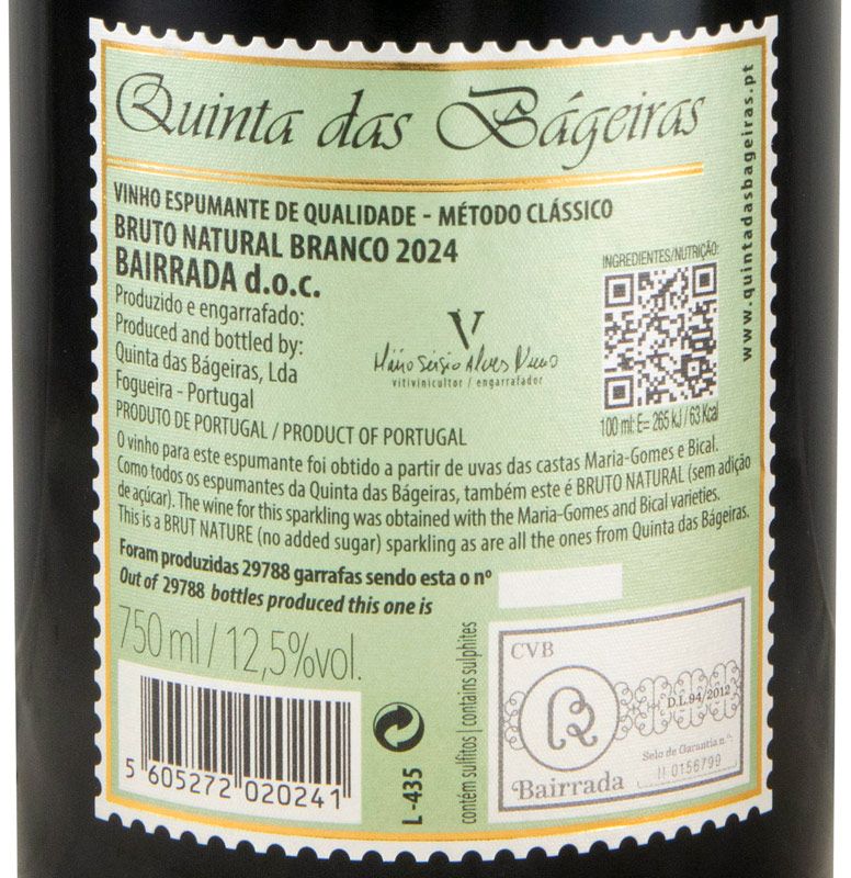 2024 Espumante Quinta das Bágeiras Bruto Natural