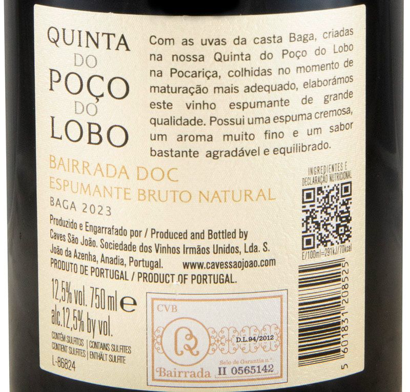 2023 Espumante Quinta do Poço do Lobo Baga Bruto Natural