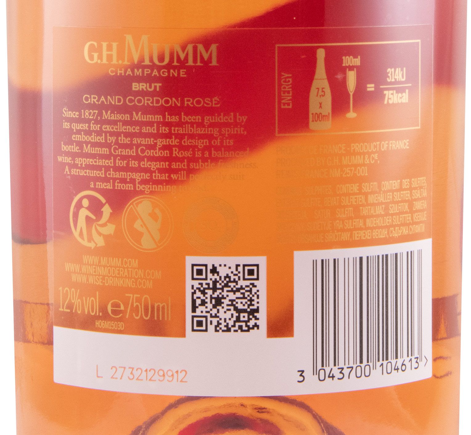 Champagne Mumm Grand Cordon Brut rose