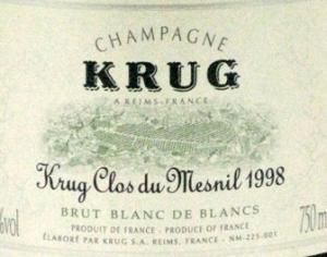 1998 Champagne Krug Clos du Mesnil Brut