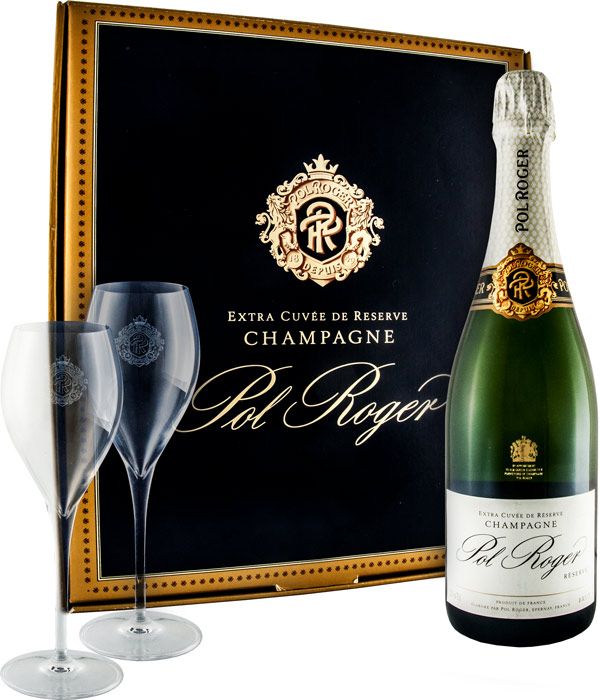 Champagne Pol Roger Bruto c/2 Flutes