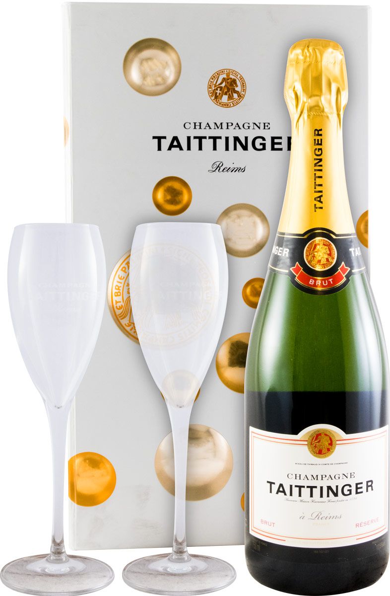 Champagne Taittinger Reserve Brut w/2 Flutes