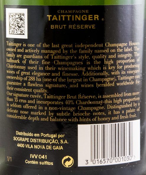 Champagne Taittinger Reserve Brut w/2 Flutes