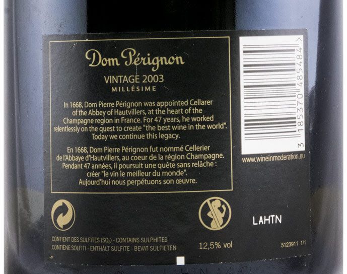 2003 Champagne Dom Pérignon Brut
