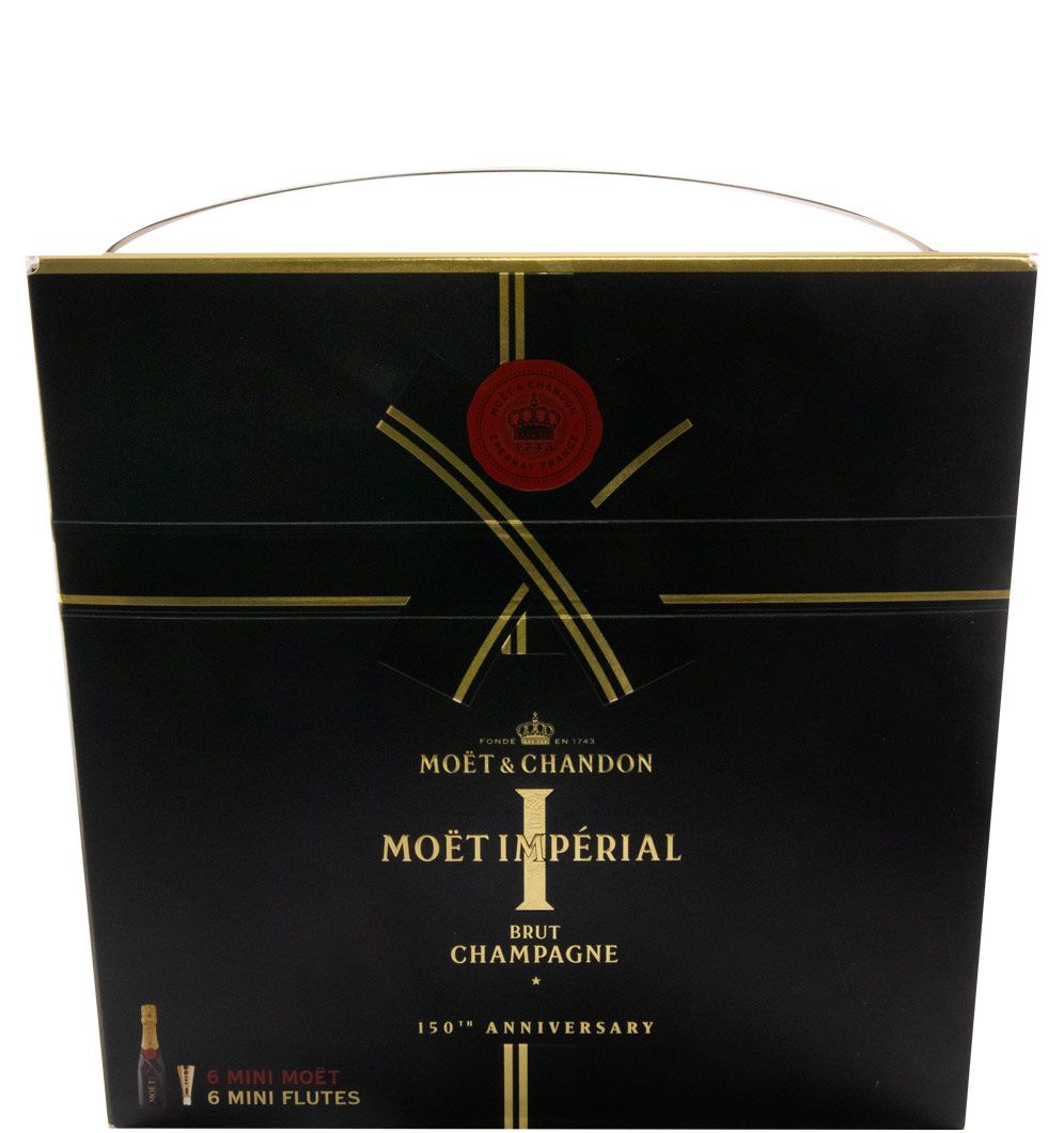 Pack Champagne Moët & Chandon Bruto + 6 Golden Sipper 6x20cl