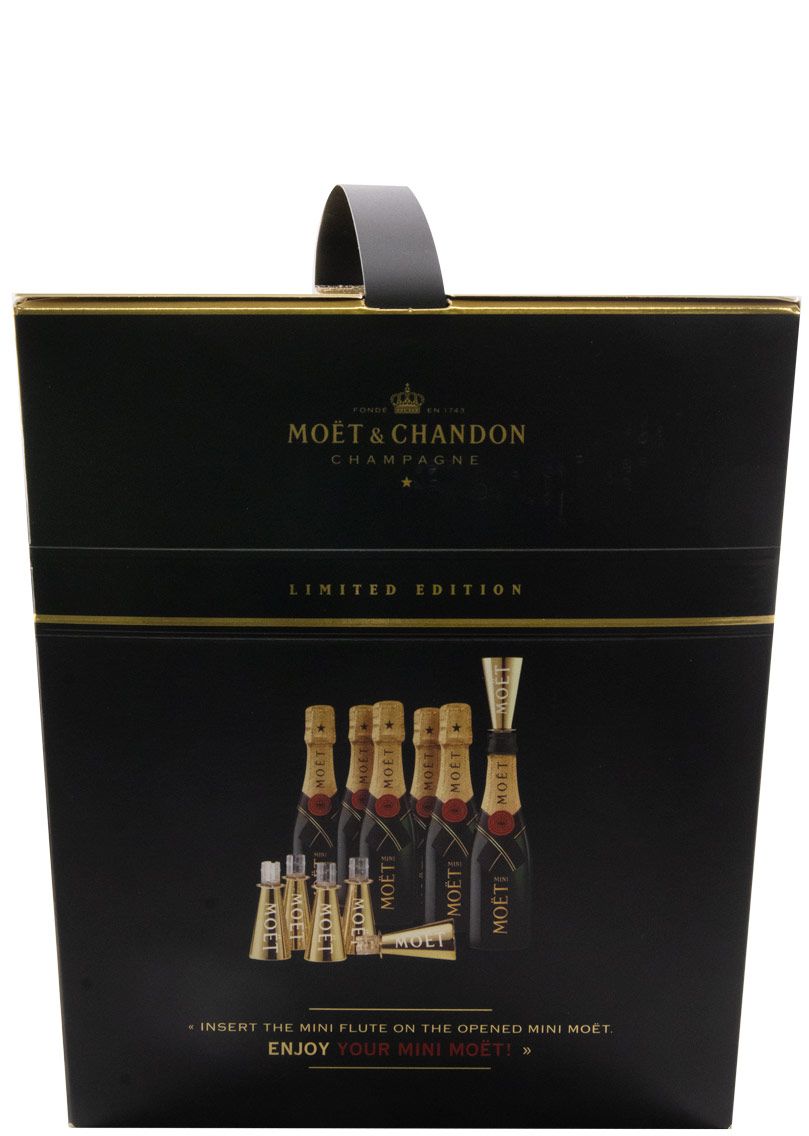 Pack Champagne Moët & Chandon Bruto + 6 Golden Sipper 6x20cl