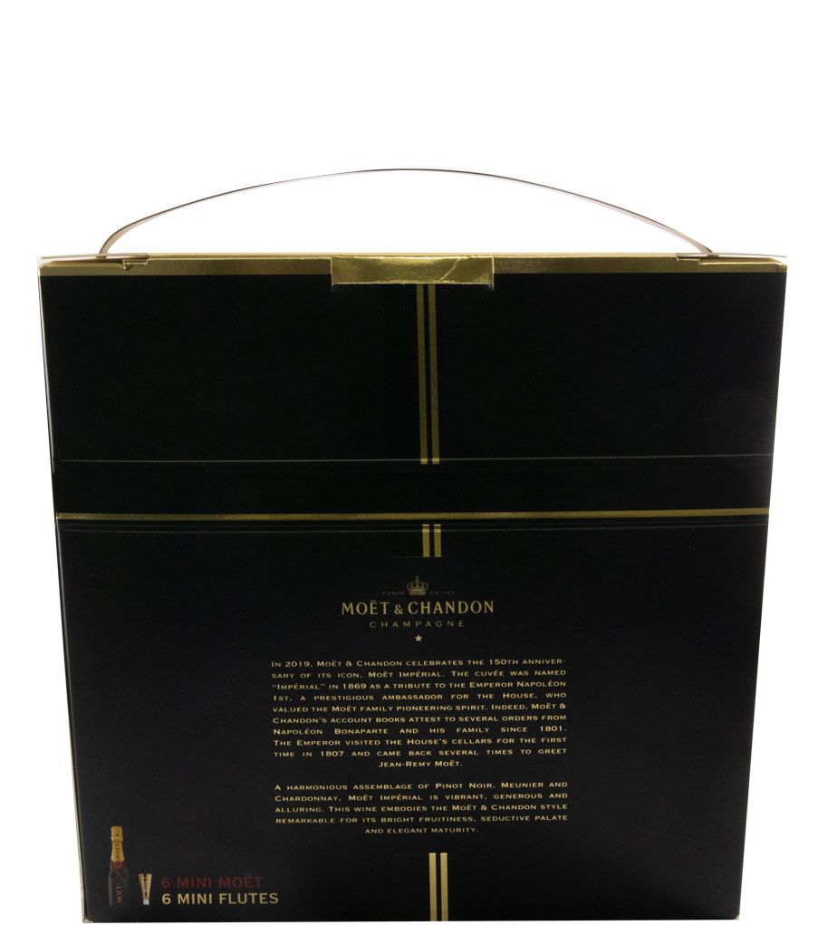 Pack Champagne Moët & Chandon Bruto + 6 Golden Sipper 6x20cl