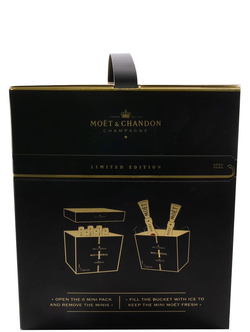 Pack Champagne Moët & Chandon Bruto + 6 Golden Sipper 6x20cl