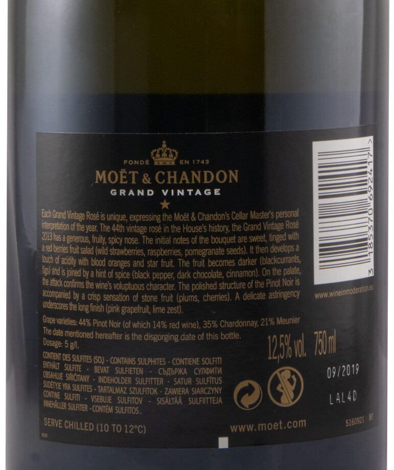 2013 Champagne Moët & Chandon Grand Vintage Extra Bruto rosé