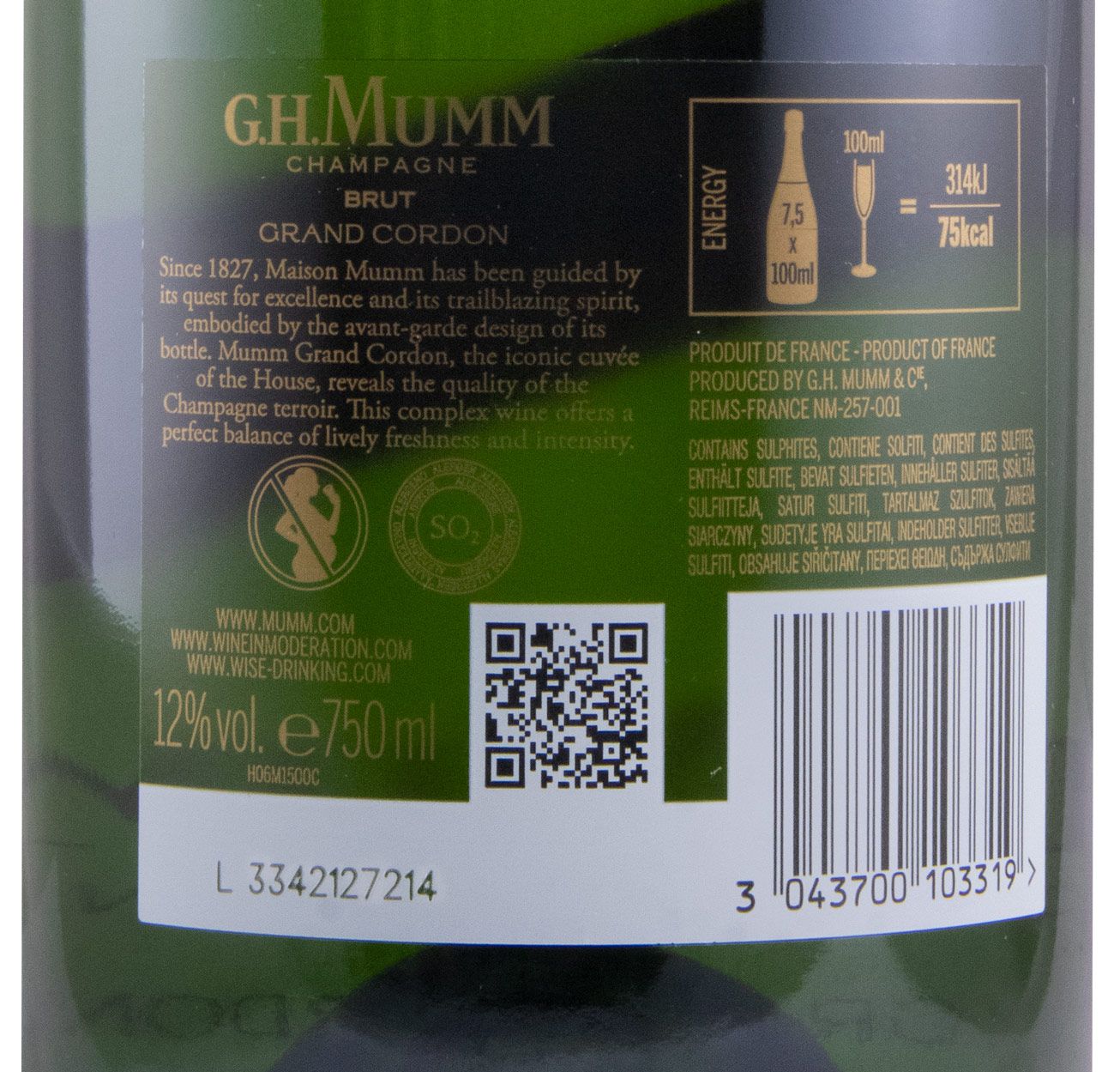 Champagne Mumm Grand Cordon Bruto
