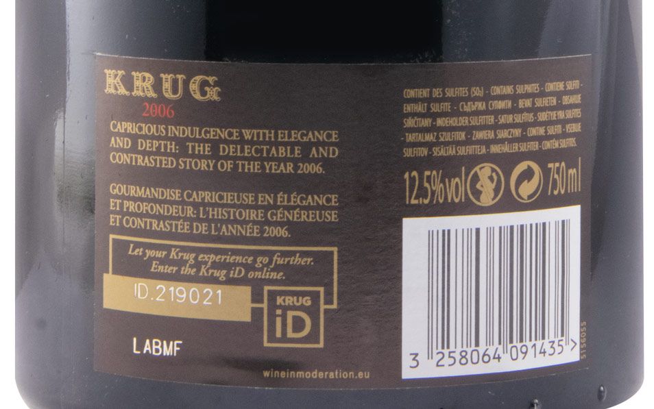 2006 Champagne Krug Vintage Brut w/Case