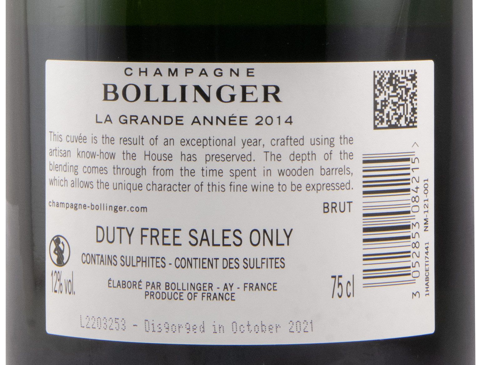 2014 Champagne Bollinger La Grande Année Brut