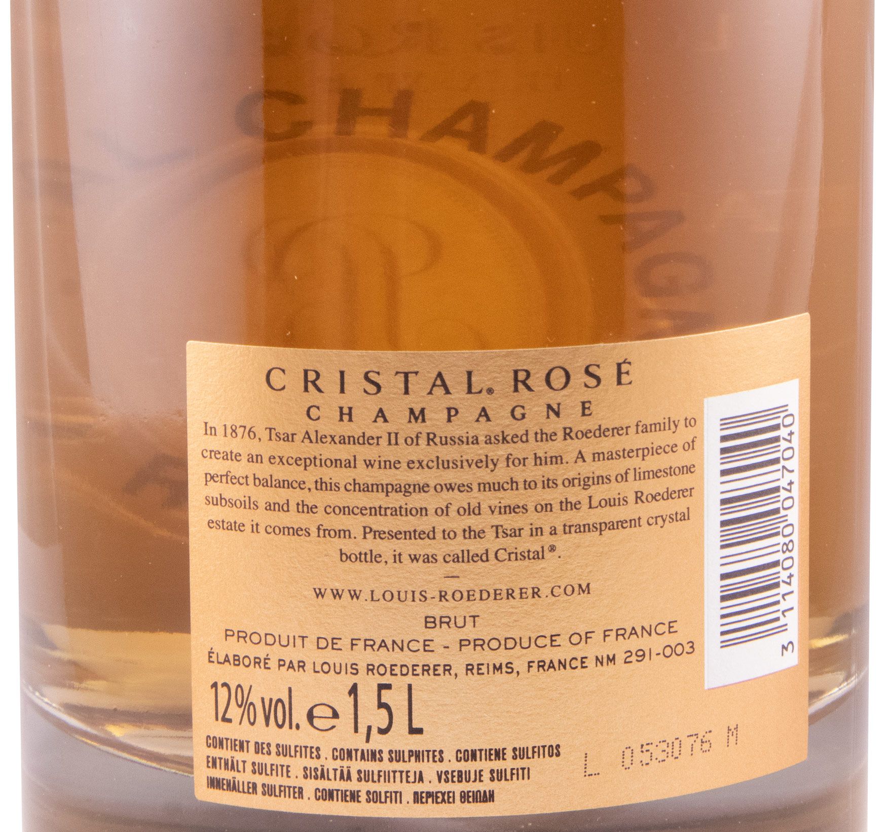 2012 Champagne Louis Roederer Cristal Bruto rosé 1,5L