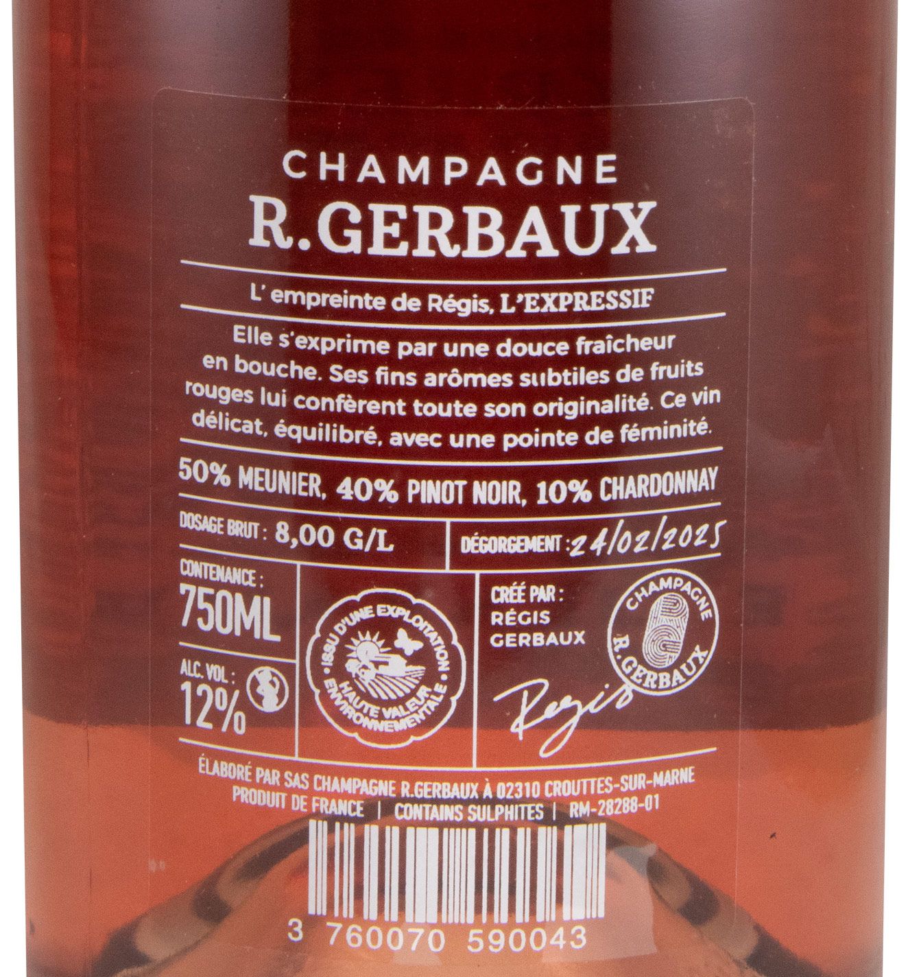 Champagne R. Gerbaux L'Empreinte de Régis L'Expressif Bruto rosé