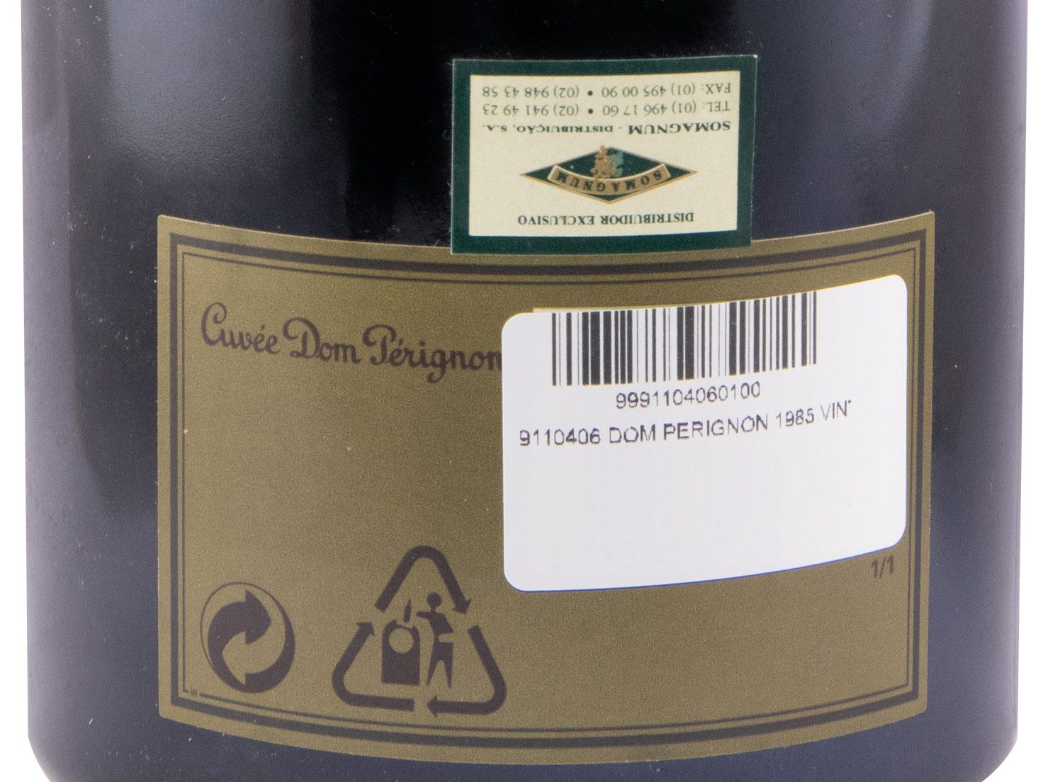 1985 Champagne Dom Pérignon Vintage Brut w/2 Glasses