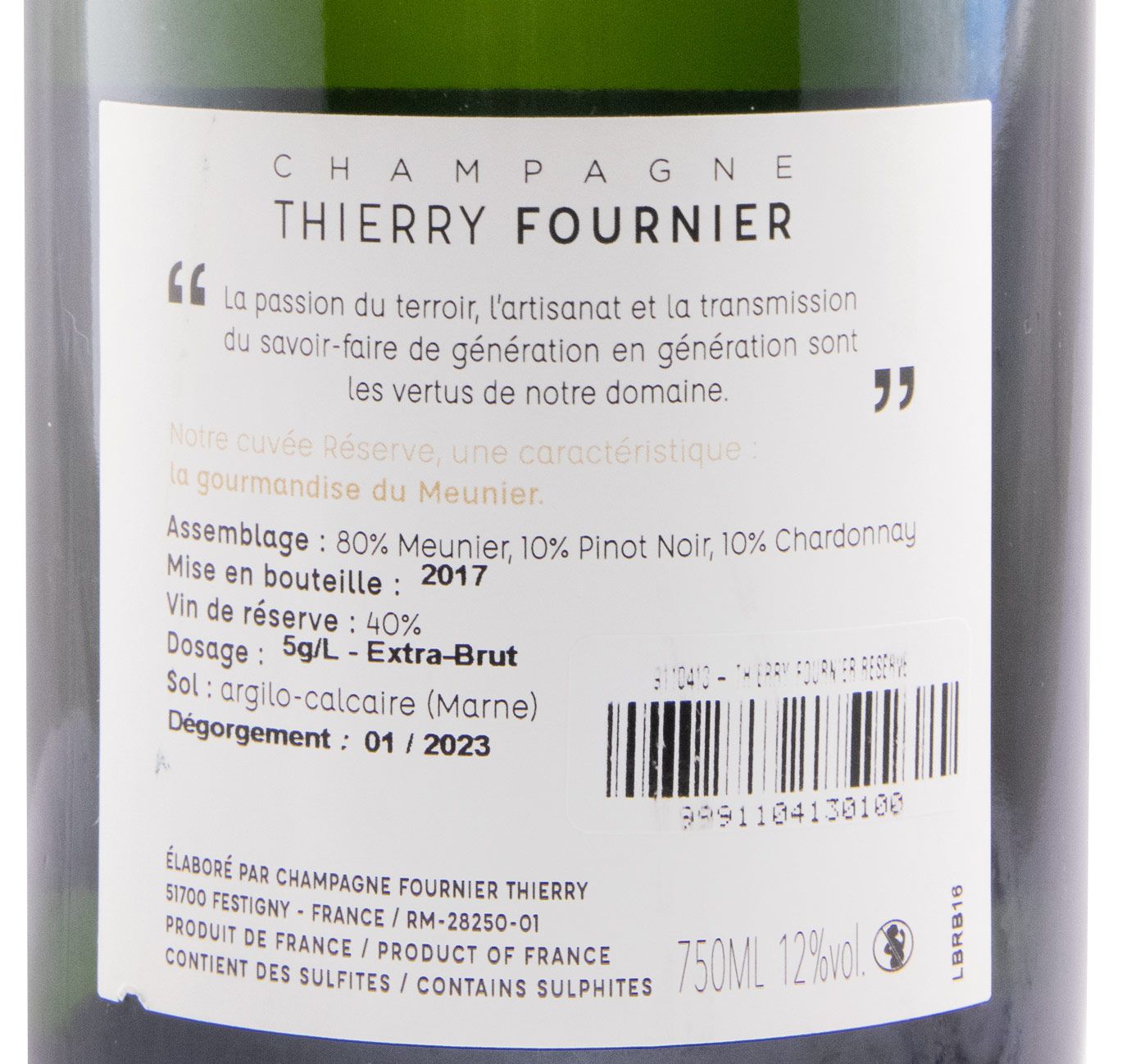 Champagne Thierry Fournier Réserve Extra Bruto