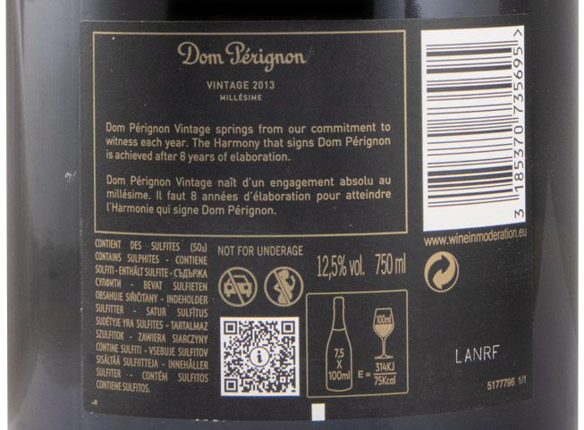 2013 Champagne Dom Pérignon Bruto