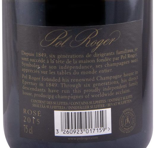 2015 Champagne Pol Roger Bruto rosé