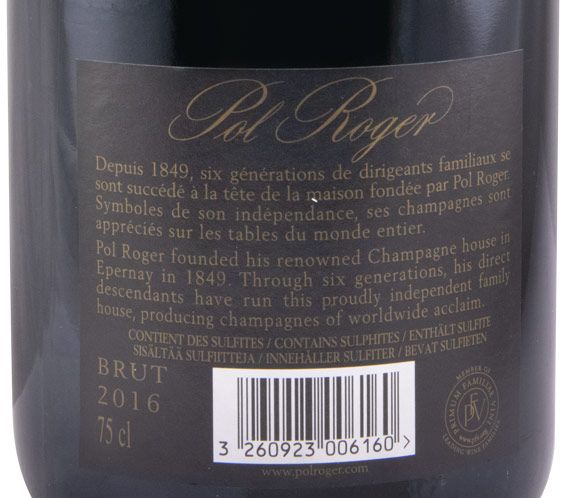 2016 Champagne Pol Roger Vintage Bruto