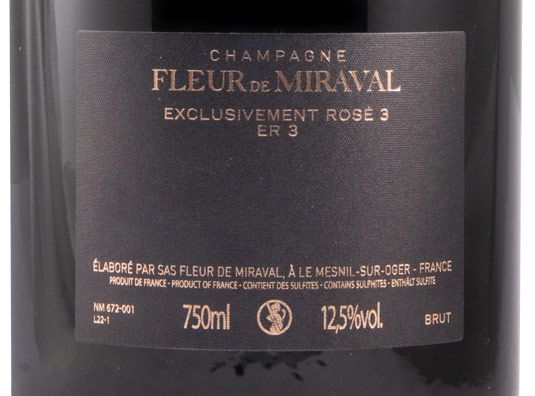Champagne Fleur de Miraval ER3 Edição 2022 Bruto rosé