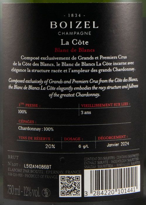 Champagne Boizel La Côte Blanc de Blancs Bruto