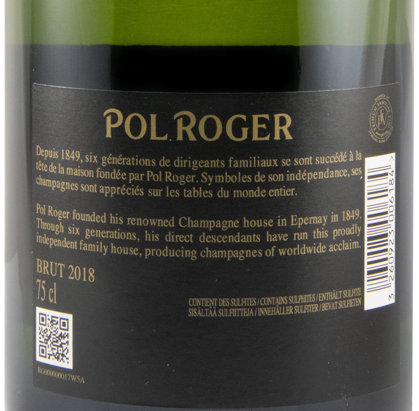 2018 Champagne Pol Roger Vintage Bruto