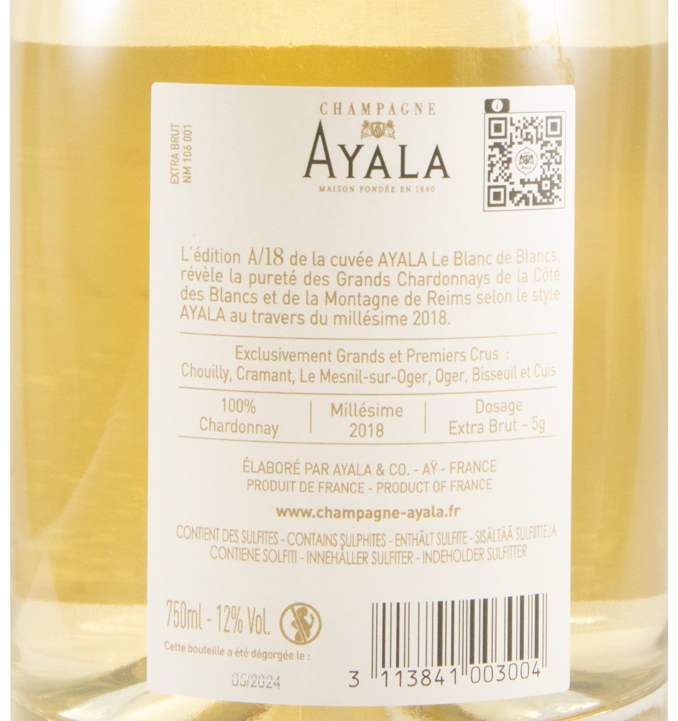 2018 Champagne Ayala A18 Blanc de Blancs Extra Bruto