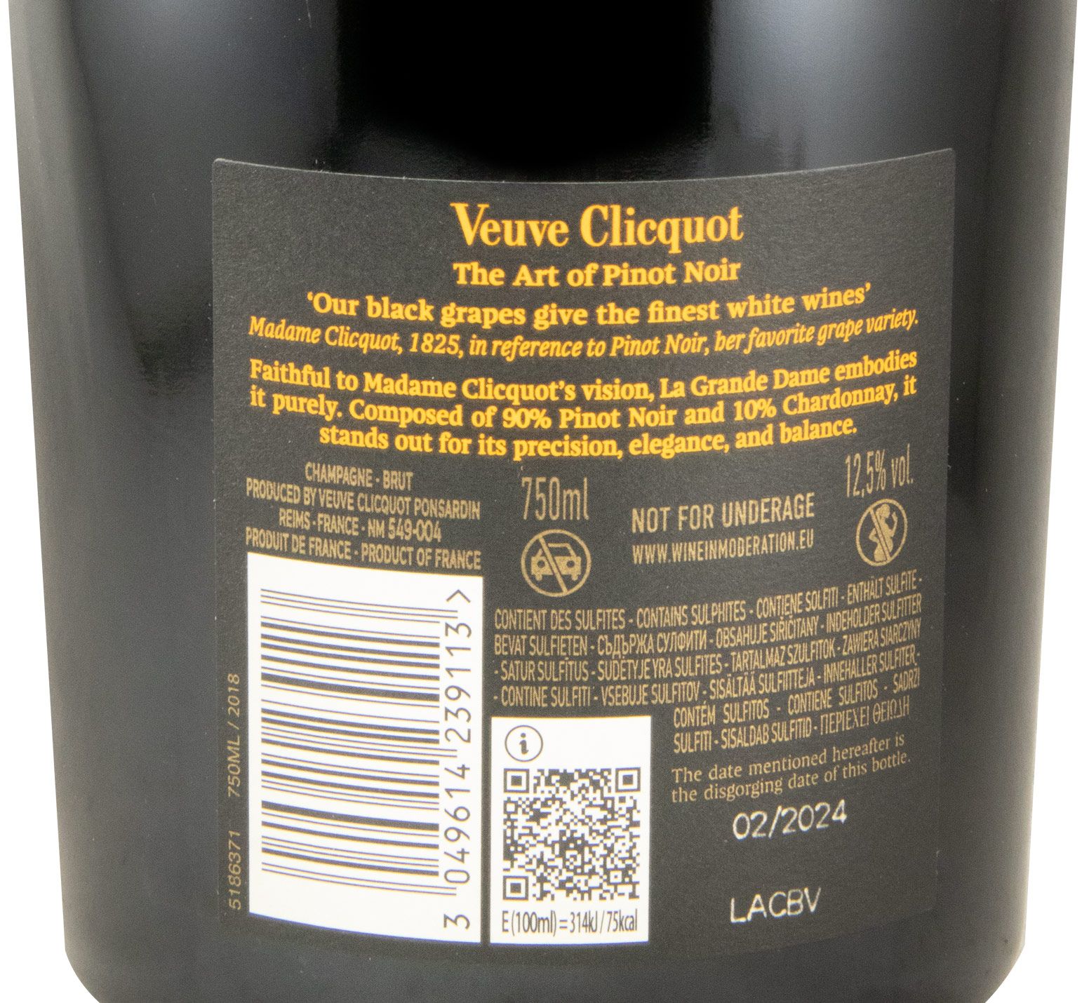 2018 Champagne Veuve Clicquot La Grand Dame Bruto