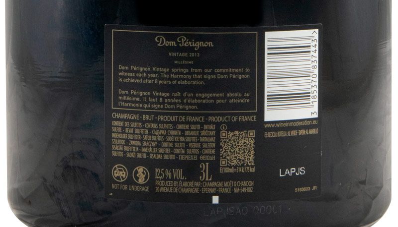 2013 Champagne Dom Pérignon Bruto 3L