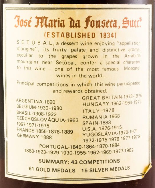 Moscatel Roxo de Setúbal José Maria da Fonseca 20 years (bottled in 1983)