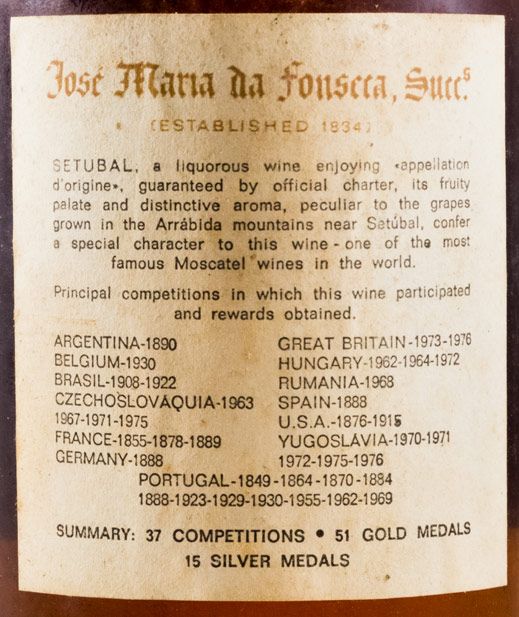 Moscatel de Setúbal José Maria da Fonseca 6 years (bottled in 1977)