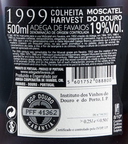 1999 Moscatel do Douro Favaios 50cl