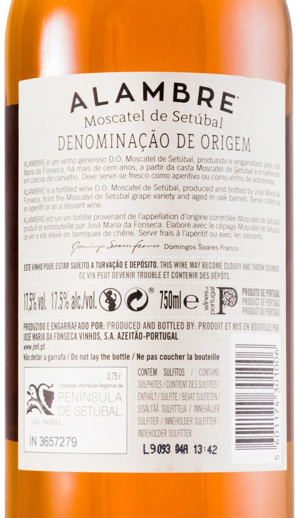 2014 Moscatel de Setúbal José Maria da Fonseca Alambre