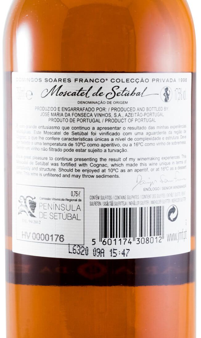 1998 Moscatel de Setúbal Domingos Soares Franco Cognac Colecção Privada