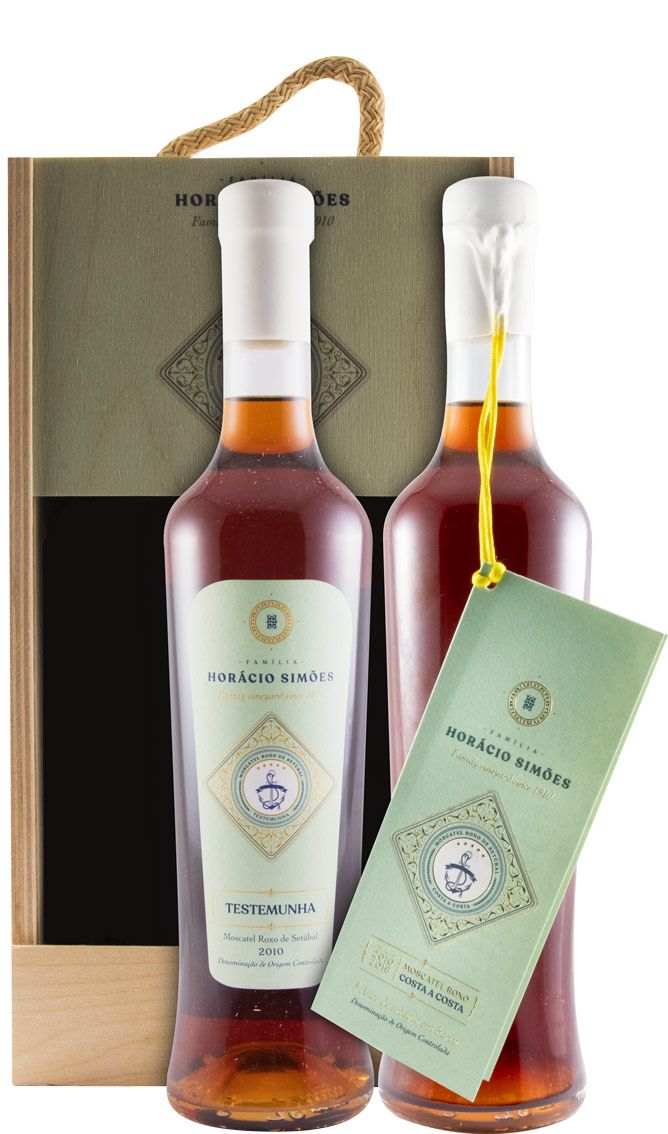 Conjunto Moscatel Roxo de Setúbal Horácio Simões Costa a Costa e Testemunho 2x50cl