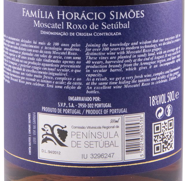 2007 Moscatel Roxo de Setúbal Horácio Simões Armagnac 50cl