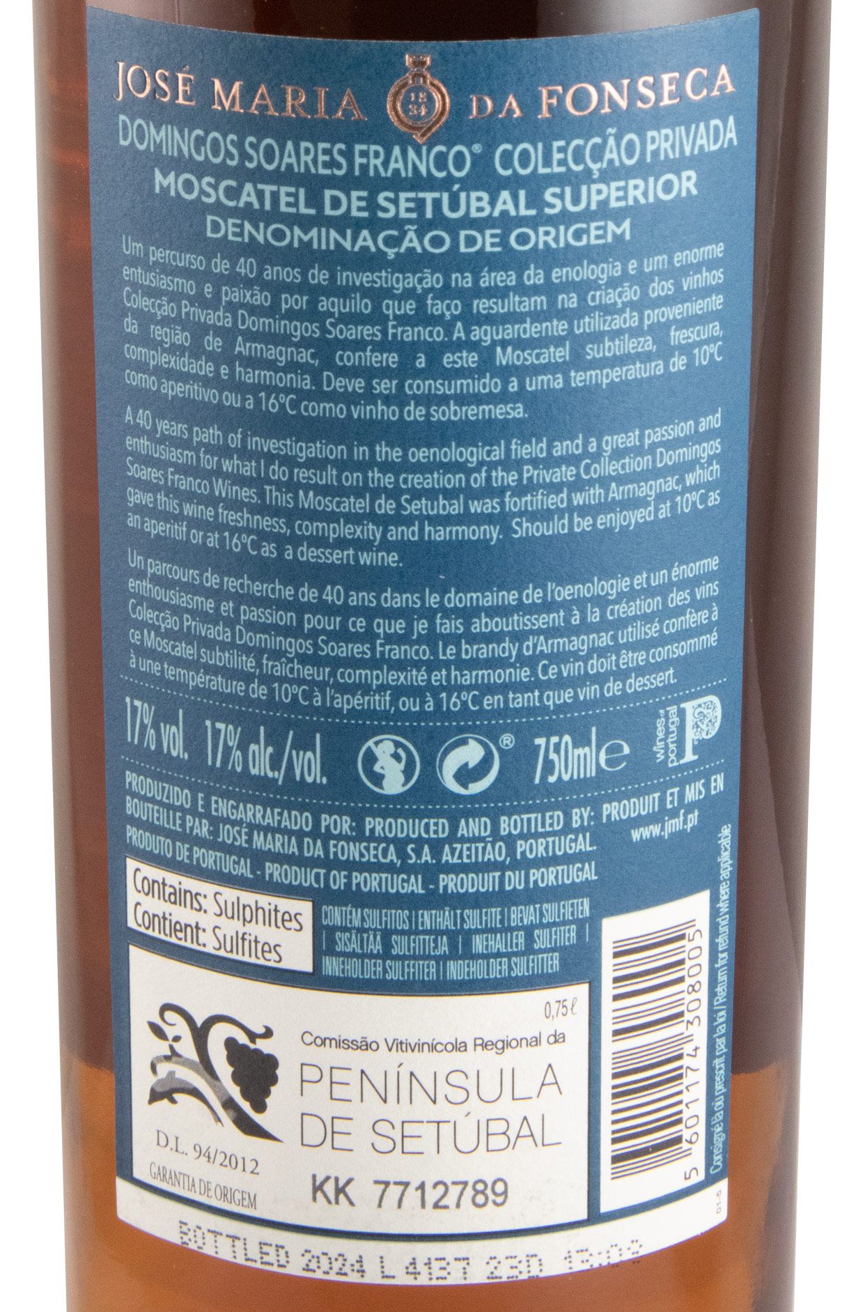 2007 Moscatel de Setúbal José Maria da Fonseca DSF Armagnac Colecção Privada Limited Edition
