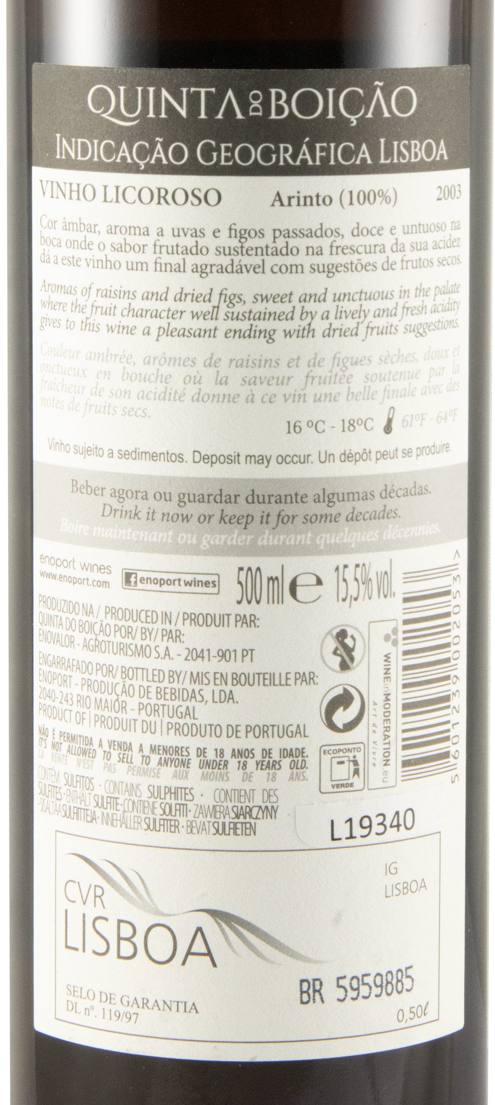 2003 Liqueur Wine Quinta do Boição Arinto 50cl