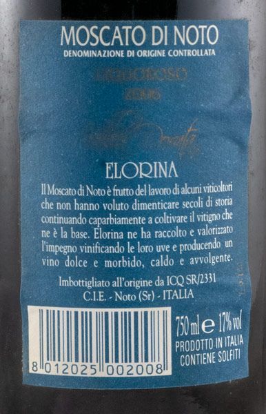 2006 Licoroso Elorina Villa Dorata Moscato di Noto