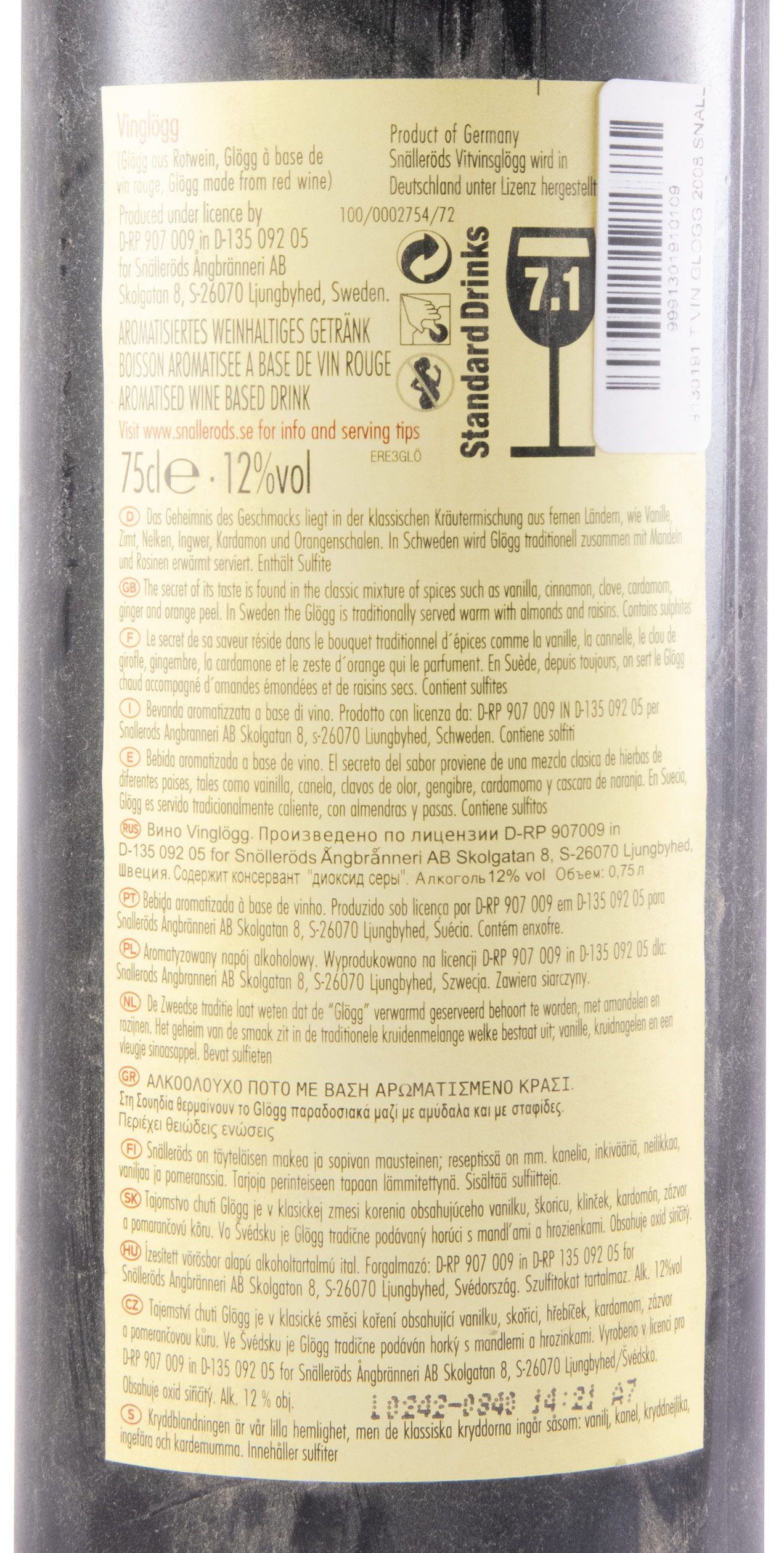 2008 Snälleröds Vin Glögg tinto (mulled)
