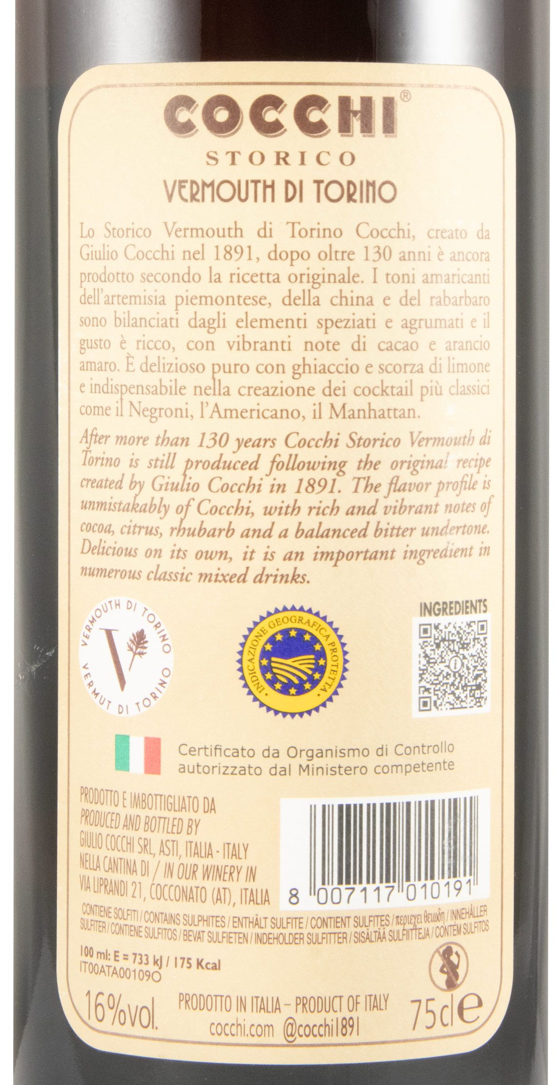 Vermute Cocchi Storico Vermouth di Torino