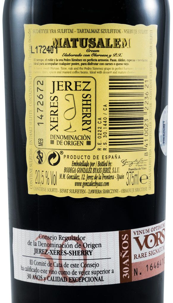 Gonzalez Byass Matusalem 30 years 37.5cl