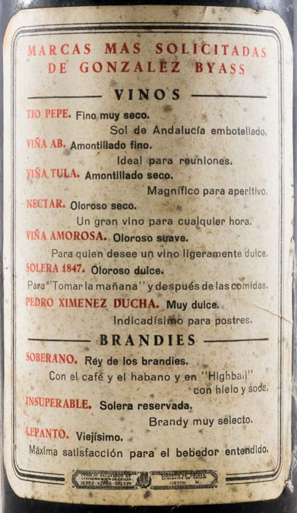 1847 Jerez Solera Oloroso Dulce Gonzalez Byass 37,5cl