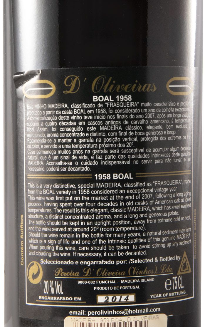 1958 Madeira D'Oliveiras Boal