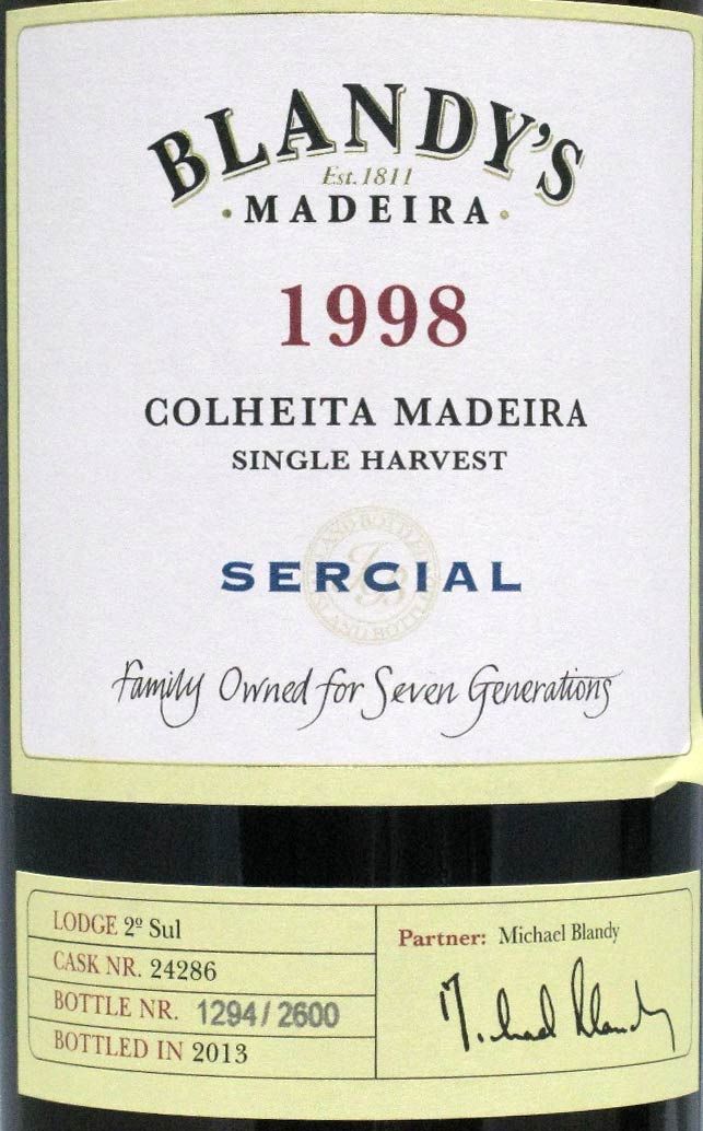 1998 Madeira Blandy's Sercial 50cl