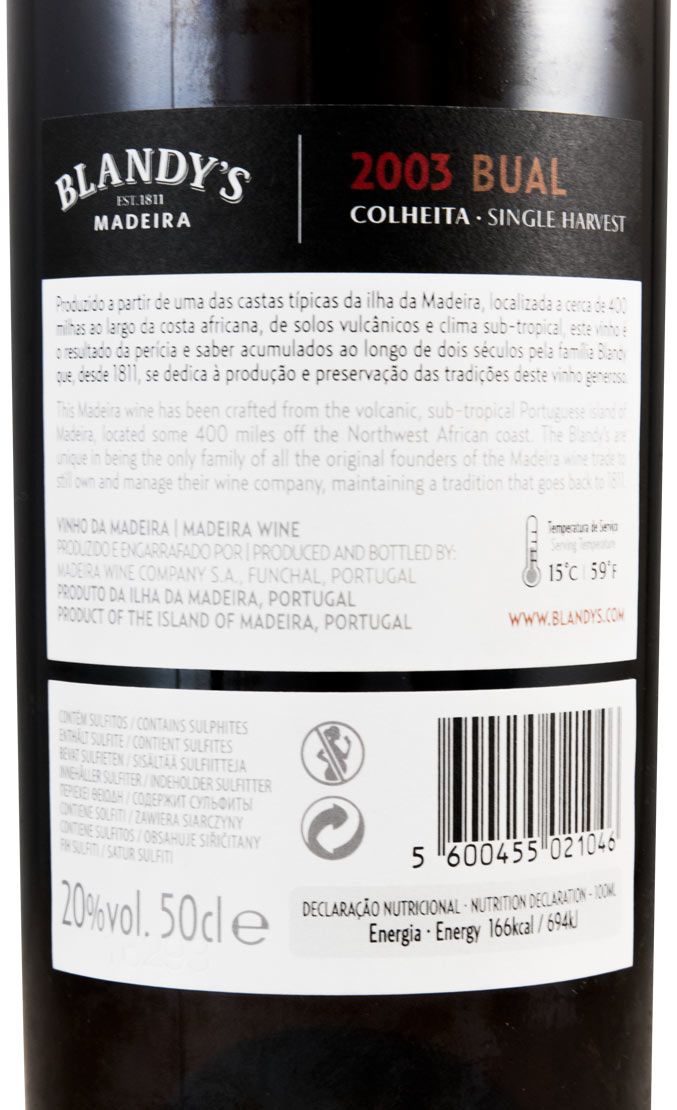 2003 Madeira Blandy's Bual Colheita 50cl