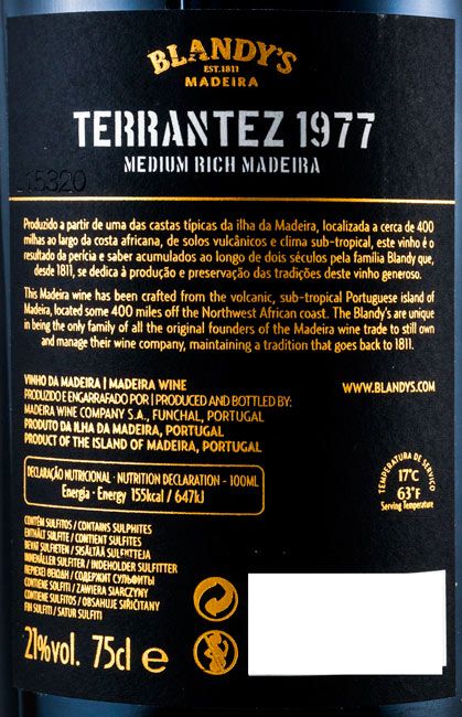 1977 Madeira Blandy's Terrantez Vintage
