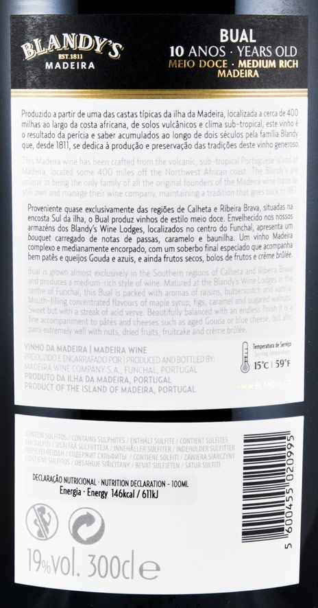 Madeira Blandy's Bual 10 years 3L